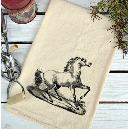 Farmhouse Natural Flour Sack White Stallion Country Kitchen Towel Farmhouse Natural Flour Sack White Stallion Country Kitchen Towel