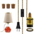 thumbnail image 2 of PYAN-Lamp Kits for Do it Yourself, Brass Bottle Lamp Kit, Gold Bottle Lamp Adaptor Kit with 240cm Plug in Cord, E26 Wine Bottle Table Lamp Holder,Ceramic Lamp Socket, 3 Sizes of Stoppers in, No Drill, 2 of 4