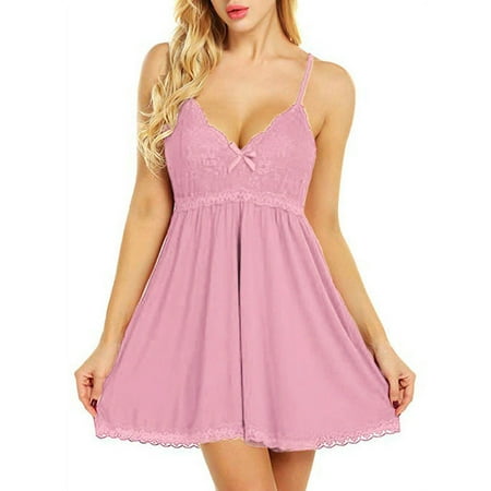 

Joinnvt Women s Spaghetti Strap Hollow Out Lace Plus Size Nightgown Pajamas