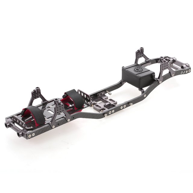 Carriles de bastidor SCX10 con viga de bastidor de grafito de carbono para 1/10 Axial SCX10 RC Carro Meterk Accesorios RC