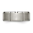 thumbnail image 3 of Titanium 8mm Beveled Edge Ring Man Wedding  For Dad Mens  For Him, 3 of 10