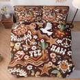 thumbnail image 2 of Juego de edredón con funda de almohada, 70S Retro Western Hippie Cowboy Suave juego de cama, 2 of 8