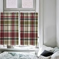 thumbnail image 4 of Fall Kitchen Curtains 54 Inches Long, Pink Green Rustic Buffalo Plaid Vintage Autumn Rod Pocket Window Curtains Panels for Bedroom, Light Filtering Treatment Curtains Drapes 42''''x54'''', 4 of 5