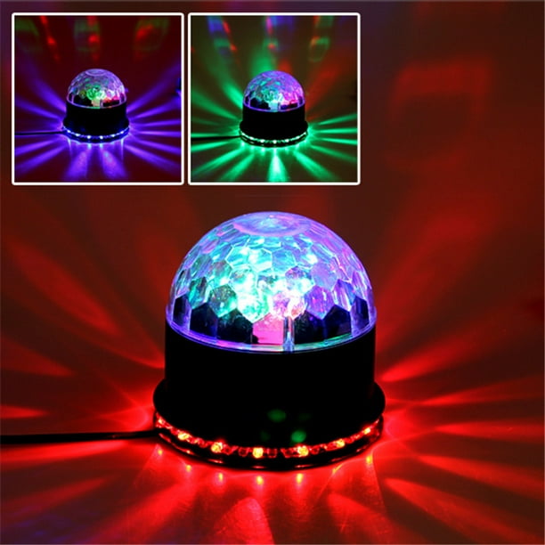 Bola de discoteca, 6 colores LED 15W, 13,5 cm * 14 cm * 14 cm Luz de escenario Luz nocturna Lámpara de fiesta Bombilla de juego Foco de cristal redondo para fiesta de bodas, bar, club, decoración