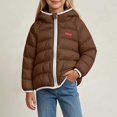 thumbnail image 2 of Teylalorva Girl'sOuterwear Jackets Hooded Long Sleeve Puffer Jacket Warm Winter Outerwear for Toddlers（0-7） Coffee Size 12M, 2 of 2