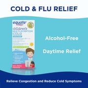 Equate Children's Multi-Symptom Day & Night Cold Liquid, Berry Flavor, Ages 4 to 12 Years, 8 fl oz (2x4 fl oz), Compare to Children's Mucinex® (Nighttime) Multi-Symptom Cold Active Ingredients