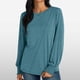 thumbnail image 2 of Blusa de manga larga con cuello redondo y pliegues para mujer - 82 % poliéster, top informal de negocios, 2025, de moda - Tallas S-XXL, 2 of 8