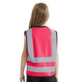 thumbnail image 2 of TiaoBug Kids Boys Girls Sleeveless Zipper Safety Vest High Visibility Reflective Volunteer Waistcoat A Hot Pink 4-6, 2 of 7