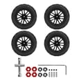 thumbnail image 1 of 4 Uds neumáticos RC neumáticos de micro orugas resistentes al desgaste de plástico negro con tuercas combinadoras para coches de Control remoto 1/8 para 1/10, 1 of 8