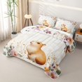 thumbnail image 3 of Erosebridal Capybara Petal Quilt Full,Rustic Plant Floral Full Bedspread Sets For Girls,3 Pieces, 3 of 7