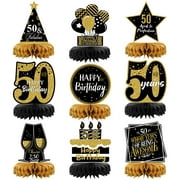 9 Pieces 50th Birthday OIF8Decorations 50th Birthday Centerpieces for Tables 50th Birthday Party Decorations for Men and Women (50th)