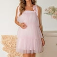 thumbnail image 6 of Mifsaly Maternity Dresses Photoshoot Sleeveless Sundress Flowy Bow Strap Mini Dress Baby Shower Pregnant Elegant Cocktail Party Evening Gowns XL, 6 of 9