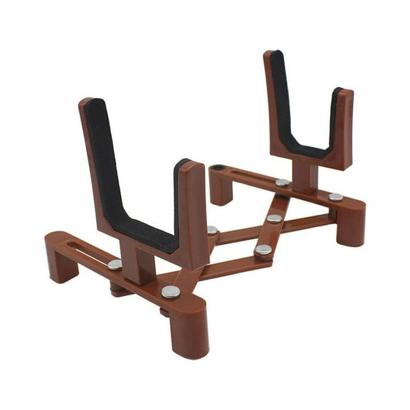 Professional Violin Stand with Foldable Design for Floor Display Made of ABS Material Coffee Color