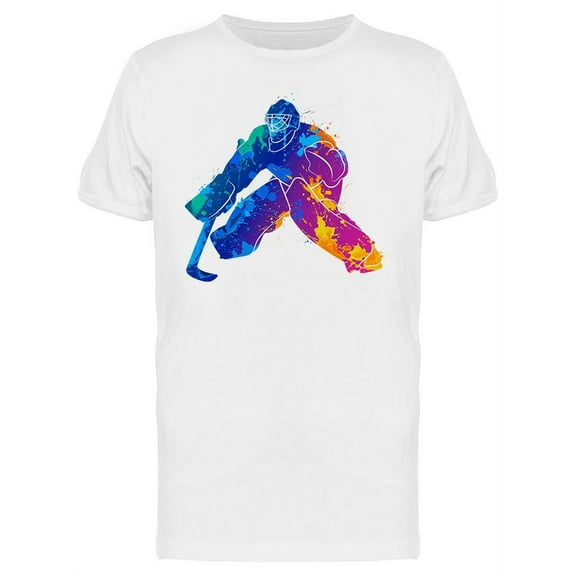 Colored Hockey Goalie Design T-Shirt Men -Image by Shutterstock, Male 3X-Large