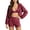 Wine, variant on FchengtaiS Women 3 Piece Tracksuit Sets Long Sleeve Zip Up Cropped Jacket & Sport Bra & Matching Shorts Outfits Casual Athletic Sweatsuits