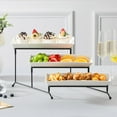 thumbnail image 3 of 3 Tier Serving Trays for Party, Porcelain Serving Platters and Trays, 12 Inch Tiered Tray Stand, Fruit Tray, Trays for Serving Food, White Dessert Stand with Collapsible Sturdier Metal Rack, 3 of 6