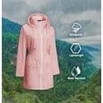 thumbnail image 4 of Rosvigor Womens Lightweight Jackets Windbreaker Jackets Woman Long Waterproof Hooded Raincoat with Pockets, 4 of 5