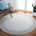 thumbnail image 2 of SAFAVIEH Cape Cod Kebo Geometric Polyester Area Rug, Grey/Yellow, 6' x 6' Round, 2 of 4