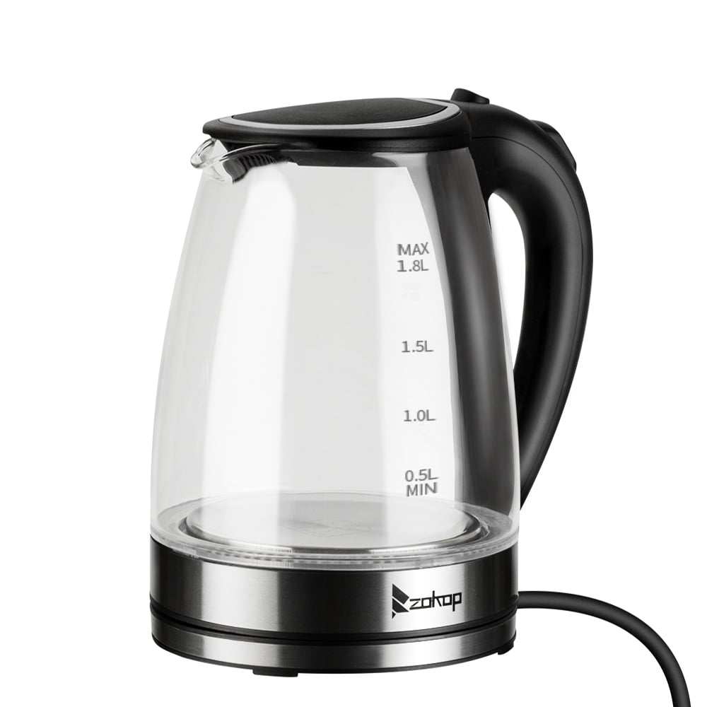 ZOKOP Electric Kettle, 1.8L Glass Kettle, 110V 1500W Fast Boiling