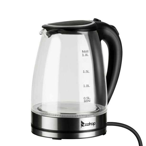 ZOKOP Electric Kettle, 1.8L Glass Kettle, 110V 1500W Fast Boiling