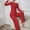 Red womens 2 piece pajama set a1, variant on sdhkgrrt Women's 2 Piece Pajama Set Round Neck Long Sleeve Pullover Wide Leg Pants Fall Winter Casual Tracksuit Soft Stretchy Comfy Matching Lounge Outfit, Red M