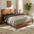 thumbnail image 2 of Euroco Bamboo Wood Platform Bed, Mid-Century Queen Size Bed, Walnut, 2 of 12
