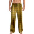 thumbnail image 1 of Balery Retro Yellow and Black Houndstooth Pantalones de pijama para hombre, pijama ultraligero, pantalón de descanso-X-Large, 1 of 6