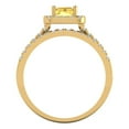 thumbnail image 4 of Clara Pucci 14K Yellow Gold Emerald Cut 1Ct Simulated Yellow Diamond Engagement Ring + Matching Band - Luxury Box Included, 4 of 7