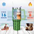 thumbnail image 4 of 40oz Cute Watermelon Pattern Stainless Steel Flip Straw Tumbler Spill Proof Travel Cup Double Wall Vacuum Insulated Coffee Mug with Top Handle, 4 of 6
