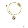 thumbnail image 2 of Delight Jewelry Silvertone Domed Music - Bass Gold-tone Paw Infinity Link Chain Bracelet, 6"+2" Extender, 2 of 3