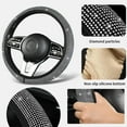 thumbnail image 5 of Diamond Leather Bling Steering Wheel Cover with Shining Crystal Rhinestones, Auto Steering Wheel Covers Accessories for Men Women, 14 1/2 Inch to 15 Inch, Blue, O-Type, 5 of 7