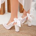 thumbnail image 4 of Fleur - Zapatos de boda con tira trasera de encaje crema 24.5 CM, 4 of 6