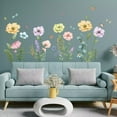 thumbnail image 3 of Watercolor Poppy Flower Wall Decals Garden Floral Wall Stickers Colorful Wildflower Butterfly Wall Art Decor DIY Removable Boho Wisteria Peel and Stick Wall Murals for Kids Bedroom Nursery Home Decor, 3 of 8