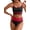 Black Red, variant on ANRABESS Womens Bikini Set High Waisted Ribbed 2 Piece Swimsuit Scoop Neck Tummy Control Bathing Suit Brown Large