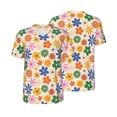 thumbnail image 3 of Daiia Groovy Daisy Flowers Mens Baseball Jersey Button Down Shirts Short Sleeve Sports Uniforms-Large, 3 of 9