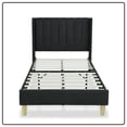 thumbnail image 4 of Tslinn Low Profile Upholstered Platform Bed,Twin Beds With Black(Linen), 4 of 5