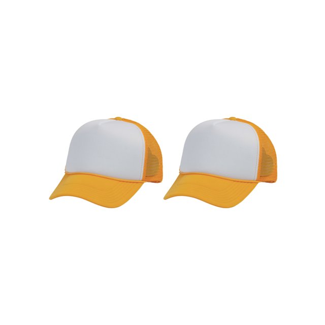 Top Headwear Men's Blank Rope Trucker Foam Mesh Plain White/Gold