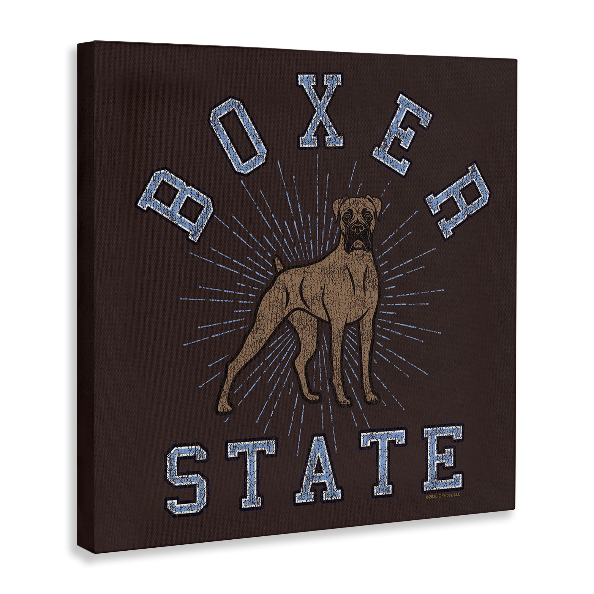 Stupell Industries Vintage Boxer State Novelty & Humor Painting Wrapped Canvas Art Print Wall Art, 17 x 17