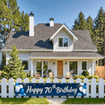 thumbnail image 6 of Blue Themed Happy 70th Birthday Banner with Balloons Fireworks and Gifts Background Party Decoration Photography Prop Birthday Party Supplies Backdrop Decor, 6 of 8