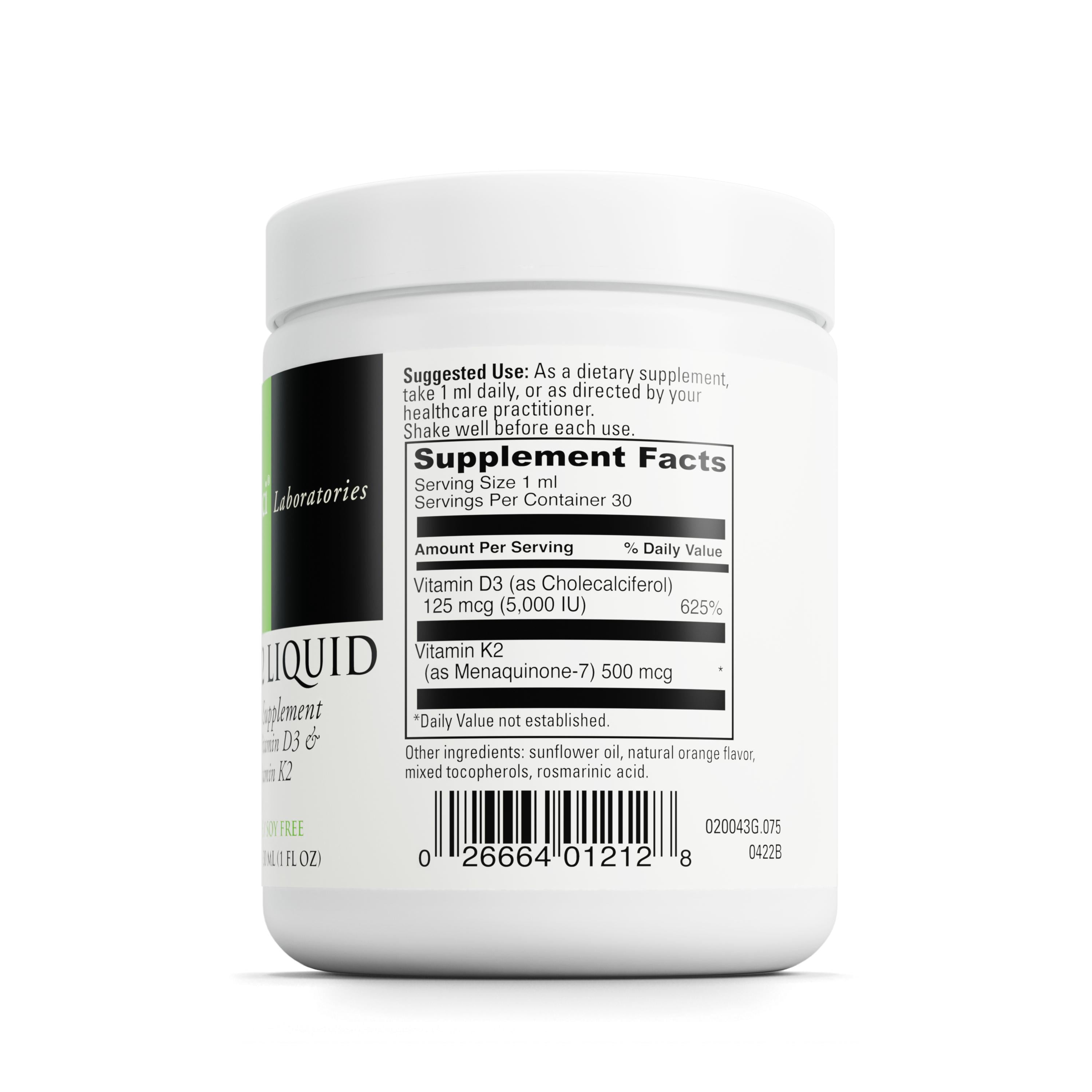 DaVinci Labs D3/K2 Liquid - Dietary Supplement - 1 fl oz