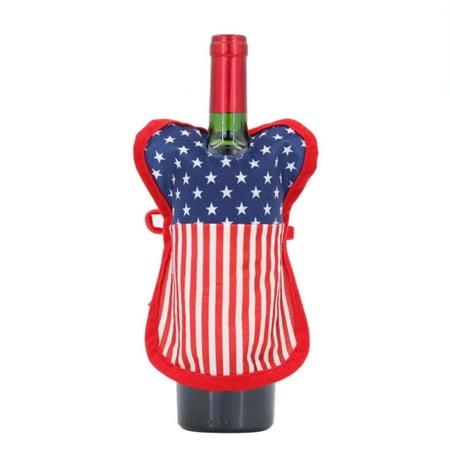 

AdXKenry Wine Bottle Covers for Blind Tasting 4th Of July Wine Gift Bags With Drawstring Independence Day Burlap Wine Bottle Bag Party Bags Reusable Red White And Blue American Flag Star Liquor