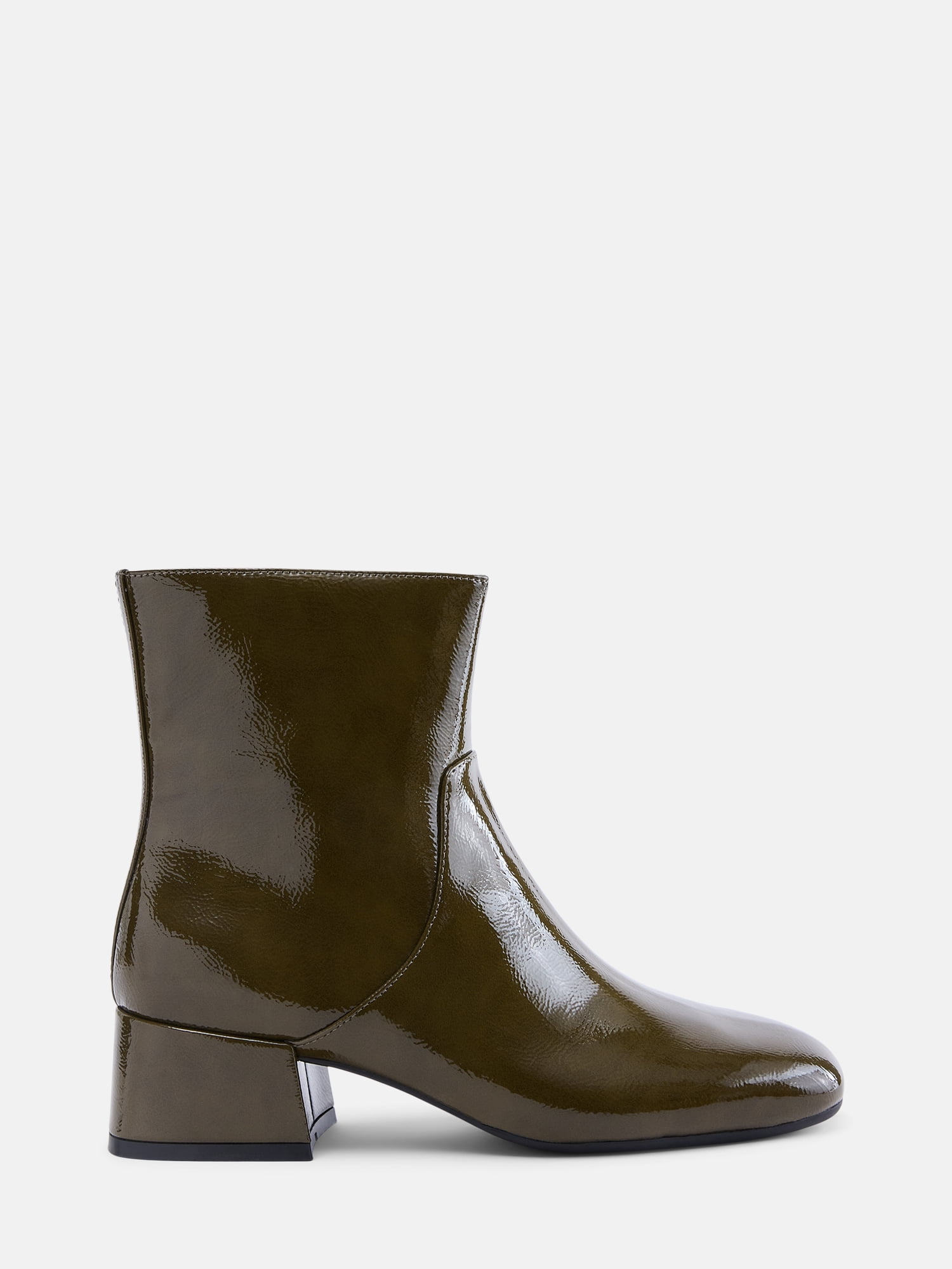 Scenario Women's Faux Leather Ankle Booties with Block Heel