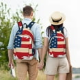 thumbnail image 5 of Picia American Flag Map Printed Canvas Daypack - Stylish and Durable Vintage Compact Backpack - Class, Work, Travel, or Laptop Bookbag,Organized Compartments-Small, 5 of 6