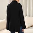 thumbnail image 6 of Babysbule Plus Size Womens Sweaters New Arrivals Women Solid Color Turtleneck Open Long Sleeve Turtleneck Ribbed Sweater Woman Clearance Women's Fashion, 6 of 6