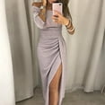 thumbnail image 2 of Prolriy Robes d'Invité de Mariage pour Femmes Robe de Dîner Robe à Sac pour Femmes Robe Brillante à Col Unique Robe Fendue Robe de Fête pour Femmes 2025 Robe Formelle Rose TG, 2 of 2