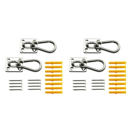 

4 Set M6 Ceiling Wall Mount Hanging Hardware Fitting Set U-Shaped Hooks for Yoga Hammock Swings Marine Yacht Accessories