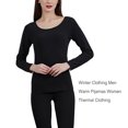 thumbnail image 3 of Qarigey Ropa interior térmica para hombre, cálida, previene el viento frío, Heattech, informal, sencilla, generosa, saludable, suave, ropa Ropa interior Negro SG, 3 of 6