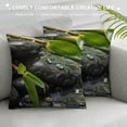thumbnail image 3 of Orinice Bamboo Plant Graphic Decorative Cushion Throw Pillow Cover with Zipper Closure - Durable Cotton Linen Fabric - Multipurpose Indoor/Outdoor Use - Pillowcase 1PC 12x12in, 3 of 5