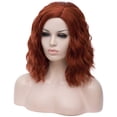 thumbnail image 3 of RightOn Orange Wig for Women Dark Orange Wig Short Curly Wavy Bob Wig Orange Hair Wigs Synthetic Heat Resistant Wig with Wig Cap, 3 of 7