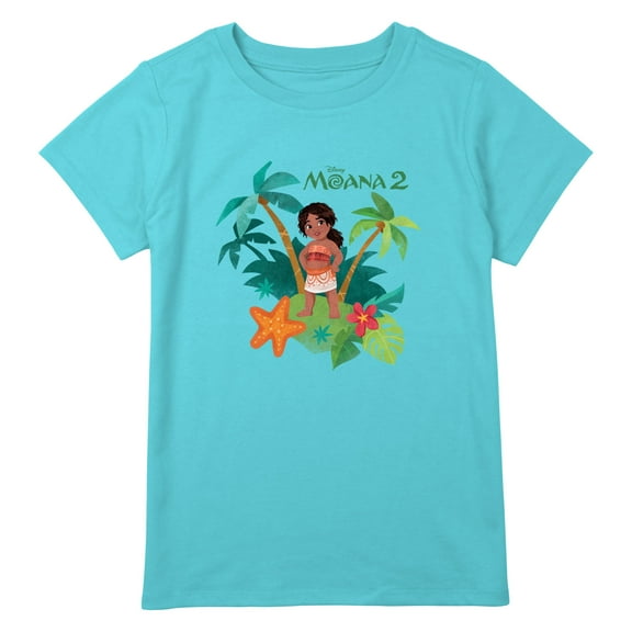 Girl's Moana 2 Simea Island Portrait  Graphic T-Shirt